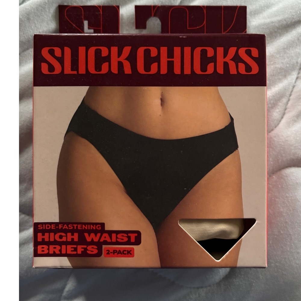 Slick‎ Chicks High Waist Briefs 2-Pack Side-Fastening Underwear, Size L